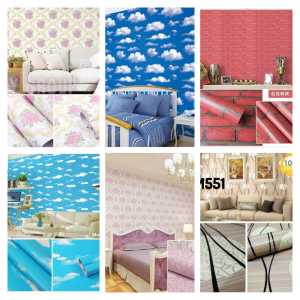 BIG SALE WALLPAPER STICKER 5 METER DINDING CUCI GUDANG MOTIF RANDOM