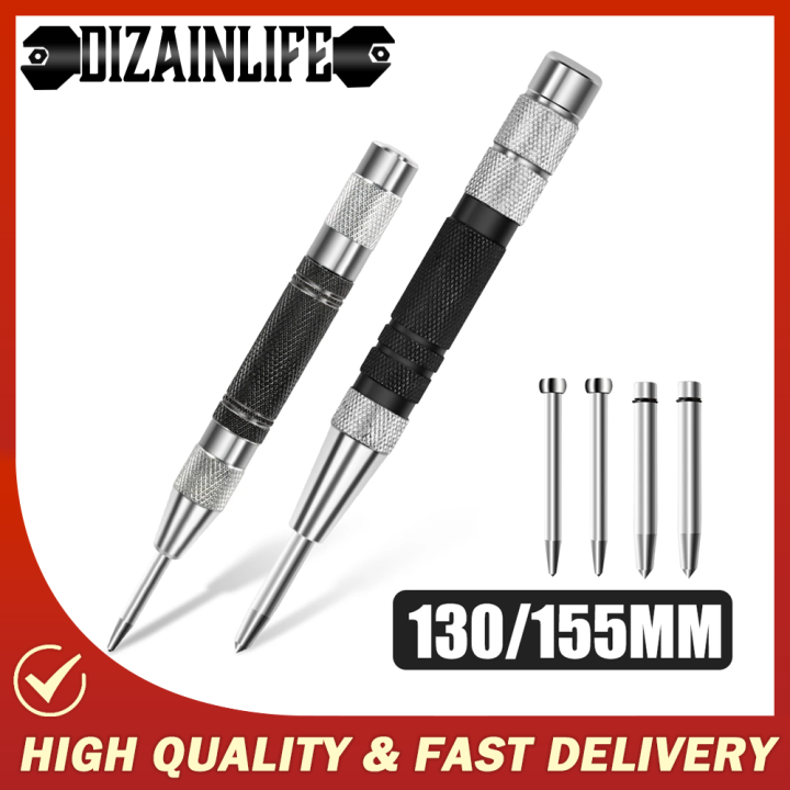 Dizainlife Automatic Center Punch Adjustable Steel Spring Loaded Impact 