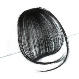 ปลอม Synthetic Air Bangs Clip-In Hair Extension Fringe Natural False Blunt Hairpiece สำหรับผู้หญิงคลิปด้านหน้าผม Wigs