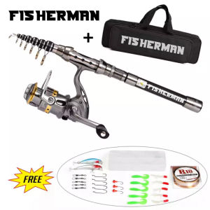 Telescopic 2.1m Fishing Rod and Reel Combo Full Kit Spinning Fishing Reel Gear Organizer Pole Set with 100M Fishing Line