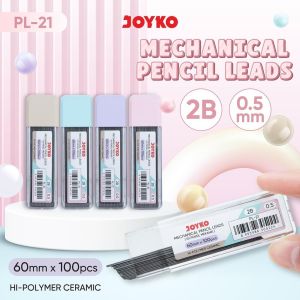 (1 TUBE) JOYKO Pencil Lead Isi Pensil Mekanik PL-21 2B 0.5 mm Hi-Polymer Ceramic