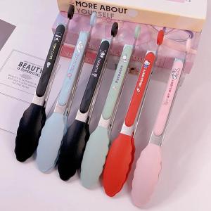 Christmas Gift Halloween Sanrio Kawaii Hello Kitty Barbecue Tongs My Melody Cinnamoroll Cartoon Household 9 Inch Stainless Steel Barbecue Food Tongs Gift