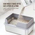 【Stainless Steel Cat Litter 】Open Cat Litter  Cat Toilet Cat Litter Tray Tandas Kucing Besar Bekas Pasir. 