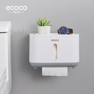 ecoco hiện đại không thấm nước treo tường nhà vệ sinh hộp đựng giấy vệ sinh với lưu trữ cho phòng tắm