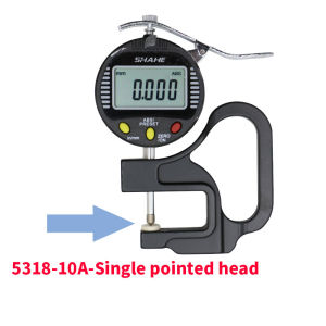 SHAHE 0-10mm 0.001mm Resolution Digital Thickness Gauge Metric/Inch Glass/Leather Thickness Indicator Gauge