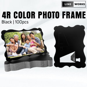 Linework 4R Size Photo Standee Black 100pcs Curve Design Photo Frame for Photo Display