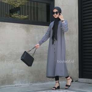 Bayleaf.id Azalea Basic Midress Rayon / Midi Dress Busui Wanita / Midi Dress Tunik Rayon