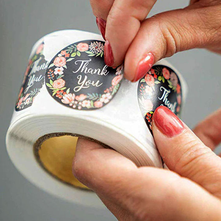 Non Toxic 500 PCS Thank You Labelling Sticker Tag Roller Self Adhessive ...