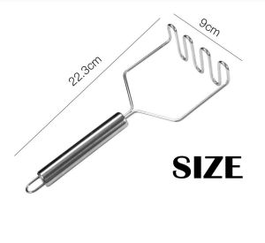 Stainless Steel Potato Masher with Broad Mashing Plate for Smooth Mashed Potatoes Fruit Vegetable Tools Press Crusher Manual Pressing Tool