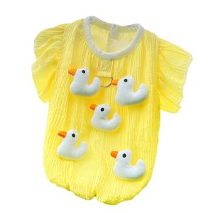 ER52858 Soft Dog Shirt  Vest Breathable Cute Pet Tank Top Chihuahua Little Duck Pet Vest for Dogs/Cat