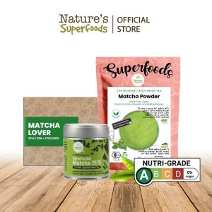 [Gift Set]  Natures Superfoods Organic Matcha Powder Lover Gift Set (Culinary Matcha 90g + Ceremonial Matcha 30g)
