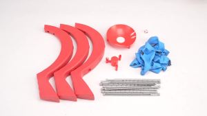 Balloon Party Game SetFamily Fun Tabletop Game with 9 Balloons 9 Balloons 9 Sticks Dice Stand Red FrameSuitable for Family Gatherings Holiday Party