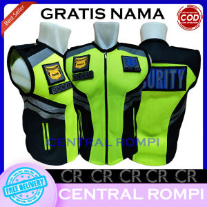 Rompi Security Dan Satpam Bahan Double Mesh Tebal Model Iga Hitam Terbaru | Rompi Security Terbaru