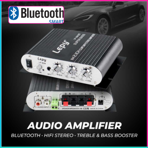 COD Cepat Lepy Audio Amplifier Bluetooth HiFi Stereo Treble Bass Booster 15 W x 2 + 20 W x 1 / Ampli Mobil Tanpa Kabel Super Bass - LP-838BT