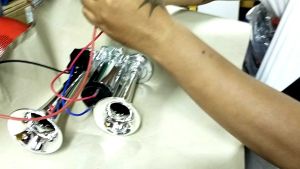 แตรลมไฟฟ้า 2ปาก 12v. ครบชุดพร้อมติดตั้ง ดังดี แบบไม่ใช้ถังลม