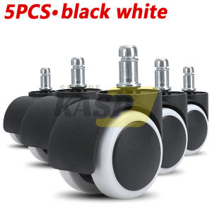5PCS Office Chair Caster Wheels 2 Inch Swivel Rubber 360 PU Roller for Office Chair and Wood Flooring