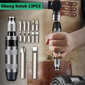 Obeng Ketok Getok Set Impact Driver 13Pcs Bahan Crome Vanadium Multifungsi - Impact Screwdriver Set