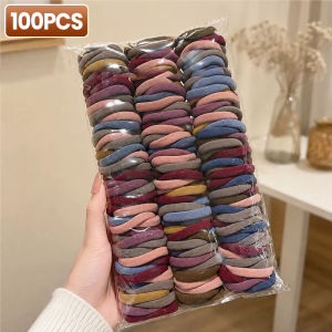 100PCS High Elastic Colorful Hair Ties for Women No Damage Rubber Bands Non-Slip Hair Accessories