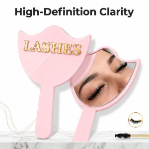 Professional Eyelash Extension Mirror HD Glass with Handle Precision Lashing Makeup Mirror for Lash Artists Salon Use Wholesale2026
