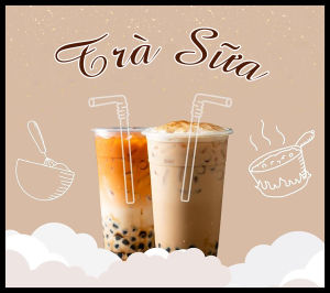 Tranh DÁN quán CF  TRÀ SỮA ĐỒ ĂN...