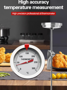 GiiMall Household deep fryer oil thermometer baked food thermometer stainless steel kitchen oil thermometer