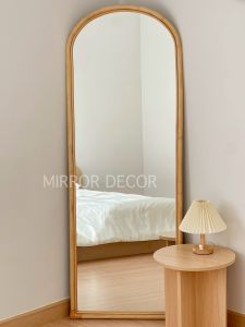 #ส่งฟรี กระจกหวาย (สีธรรมชาติ) ขนาด 60x165 ซม.  - Double Rattans Mirror (Natural Color)