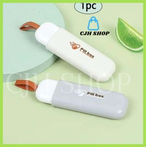 CJH SHOP Portable Pill Box Pull-Out Design Leather Pull Cord Household Portable Small Pill Box