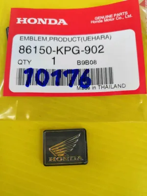 Logo​Honda. ตราฮอนด้า โลโก้ปีกนกHonda แท้เบิกศูนย์​Honda​ มีกาวในตัว 86150-KPG-902.