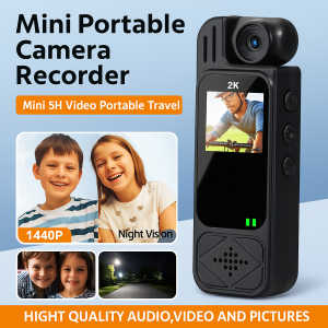 Portable Recorder With Screen HD  Infrared Night Vision Sport Video Camera 180°Rotatable Lens Back Clip Camera