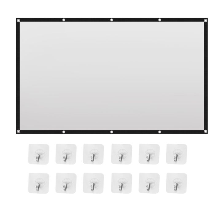 Home Projector Screen Creases Projector Screen for Home Theater HD White Foldable Anti-Crease ...