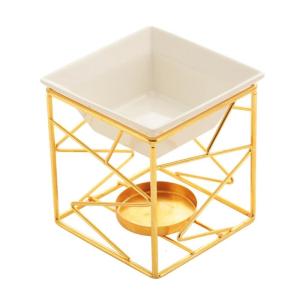 Gốm sứ bát tinh dầu Đầu đốt sáp melter kim loại hình học tealight chủ cho trang trí phòng ngủ phòng khách