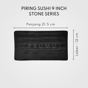 PRUMU Melamine Stone Piring Sushi 9 inch Persegi Panjang - Piring Cafe - Piring Restoran Golden Dragon P2409