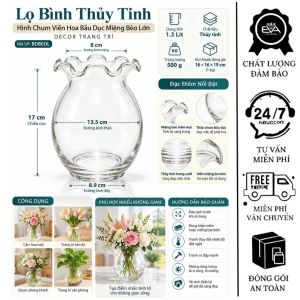 Bình Hoa Thủy Tinh T27 B27 P27 3 Kiểu Dáng Decor Trang Trí Nhà Cửa
