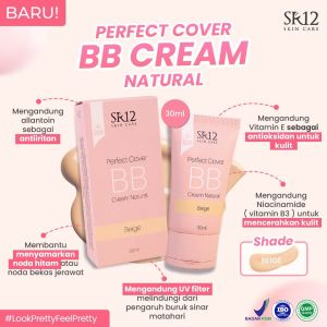 PERFECT COVER BB CREAM & CC NATURAL BEIGE SR12 MERATAKAN WARNA KULIT WAJAH FULL COVERAGE / UV FILTER
