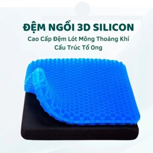 Đệm ngồi silicon 3d thoáng khí cho ô tô-Đệm silicon tổ ong ghế văn phòng-Nệm lót ghế 3D thoáng khí chống mỏi lưng ê mông - 2Shop store