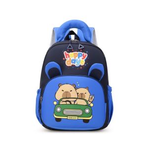 GLOBECART Nylon Capybara Backpack Large Capacity Cartoon Kindergarten Backpack Cute Lightweight Capybara School Bag
