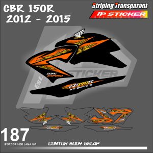CBR 150 R 2012-2015 (COD) STIKER STRIPING MOTOR HONDA CBR 150R 2012 - 2015  - STIKER LIST SIMPLE WARNA VARIASI DESAIN RACING HOLOGRAM DAN TRANSPARAN BISA COD KODE 187 IP PROJECT