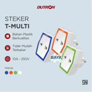 DUTRON Steker T Stop Kontak Multi T-multi Kualitas Bagus SNI steker T multi datar cabang 3 tiga Lubang Lobang plug universal warna warni soket socket sambungan colokan listrik langsung colok stopkontak Terminal dinding tembok rumah kamar ruko toko gudang