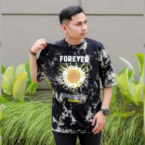 KAOS OVERSIZE LENGAN PENDEK BAJU KAOS COUPLE WASHING DETAIL FOREVER CLOTH BELI 4 GRATIS 1 ACAK