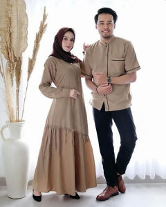 FEMMESHOPA - COUPLE MUSLIM / BAJU PASANGAN / BAJU PASANGAN TERBARU - FN CP GAMIS DENIM