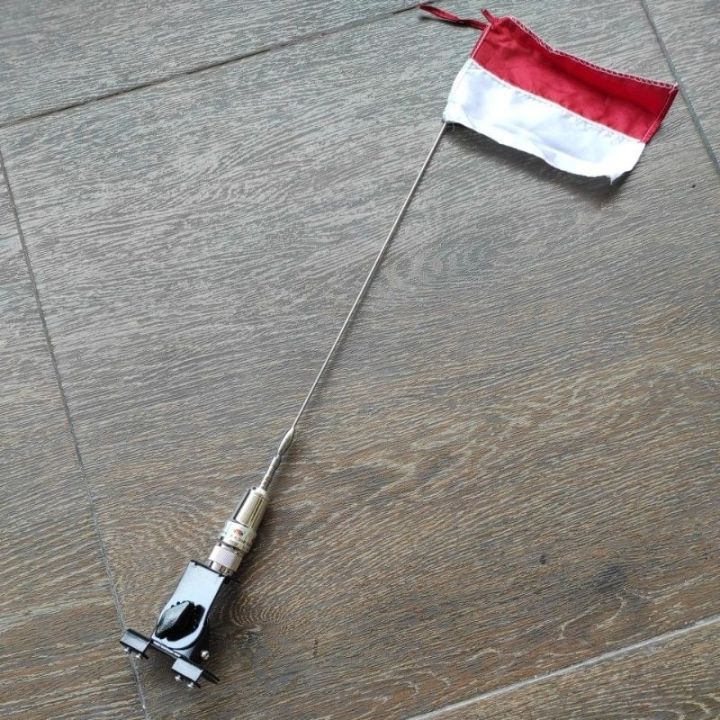 Antena tiang bendera merah putih mobil motor universal jepit kap depan