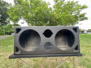 ตู้ลำโพงเสียงกลาง 8 นิ้ว (ราคาต่อใบ) ดอก8นิ้ว 2ดอก แหลมจาร4นิ้ว 2ดอก ไม้ปาติเกิ้ล หนา 12มิล แท๊บลำโพง ตัดงานด้วยเครื่องCNC