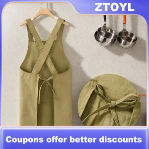 【ZTOYL】 Cooking Kitchen Aprons Breathable Wear Resistant Adult Waist Aprons Anti Fouling Soft Restaurant Work Clothes Home