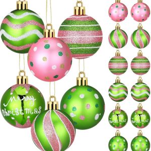 New Christmas Decorations 6cm 12 Pink Painted Plastic Balls Christmas Ball Set Ornament Pendant