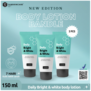 3 PCS DAILY BRIGHT & WHITE BODY LOTION 150 ML BODYCARE HANDBODY LOTION BPOM YANSKINCARE
