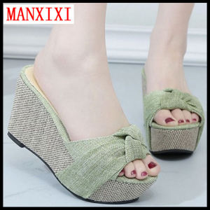 MANXIXI Fashion Wedge Heels Thick Bottom 3.54 Inches Sandals For Women (35-39 Size)