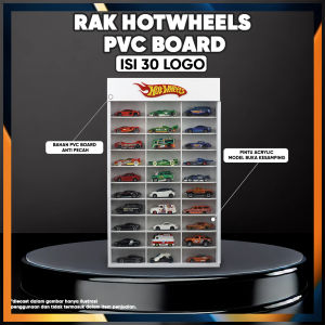 RAK HOTWHEELS PVC BOARD ISI 30 MODEL KOTAK DENGAN LOGO