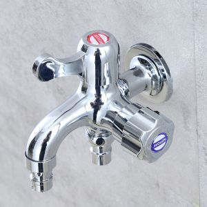 【SUN】304 Faucet Three Way Tap Multifunctional Stainless Steel Stream Sprayer Head Wall Installation