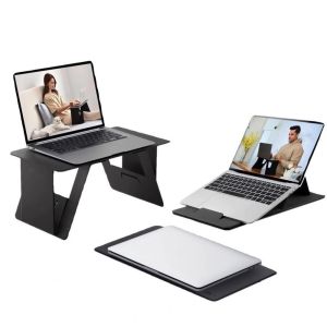 RISEDOT Foldable Computer Support Plastic Black Laptop Stand Multi-functional Portable Bed Breakfast Table