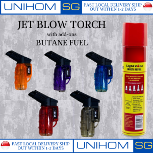 UnihomSG [ReadyStock]Jet/blow Torch Gas Lighter Refillable windproof Lighter Gas Refill